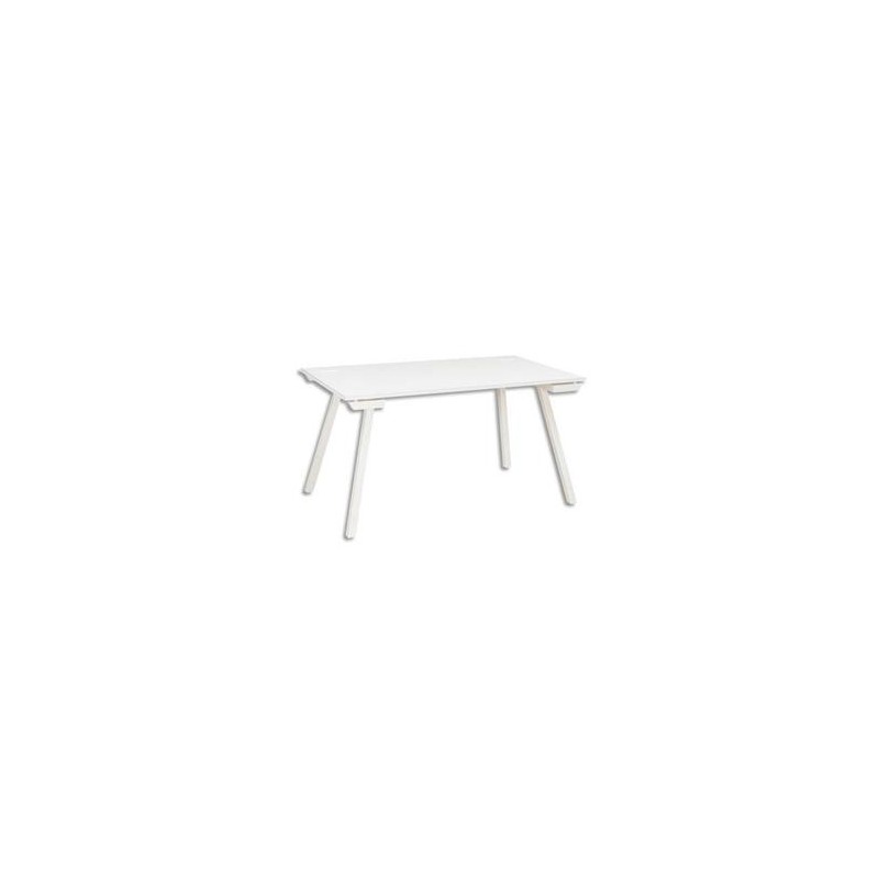 GAUTIER Plan de travail pied trapèze Sunday - Dimensions : L140 x H73 x P80 cm coloris Blanc