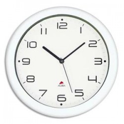 ALBA Horloge murale Hornew sielncieuse mouvement quartz à pile 1AA non fournie - D30 cm, P4,08 cm blanc