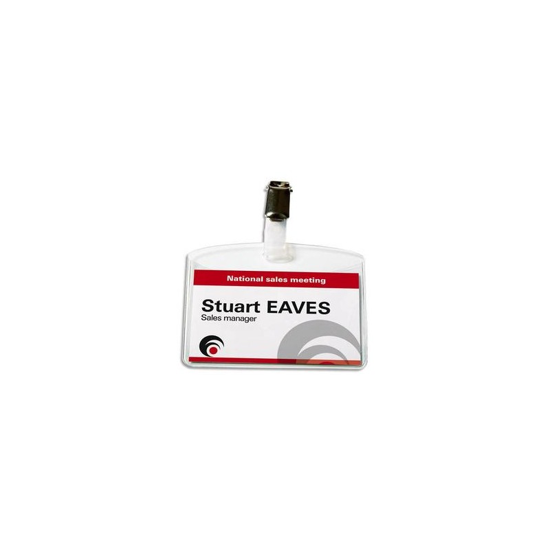 AVERY Boite de 25 portes-badge à pince 6x9 cm plastique souple transparent + 32 inserts microperforés AVERY Boite de 25 portes-badge à pince 6x9 cm plastique souple transparent + 32 inserts microperforés