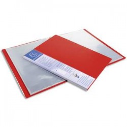 EXACOMPTA Protège-documents UPLINE en polypropylène opaque. 80 vues, 40 pochettes. Coloris rouge.