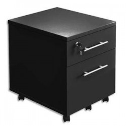 MT INTERNATIONAL Caisson mobile 2 tiroirs MT3 Elégance - Dimensions : L42 x H54 x P50 cm noir