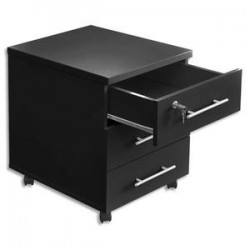 MT INTERNATIONAL Caisson mobile 3 tiroirs MT3 Elégance - Dimensions : L42 x H54 x P50 cm noir