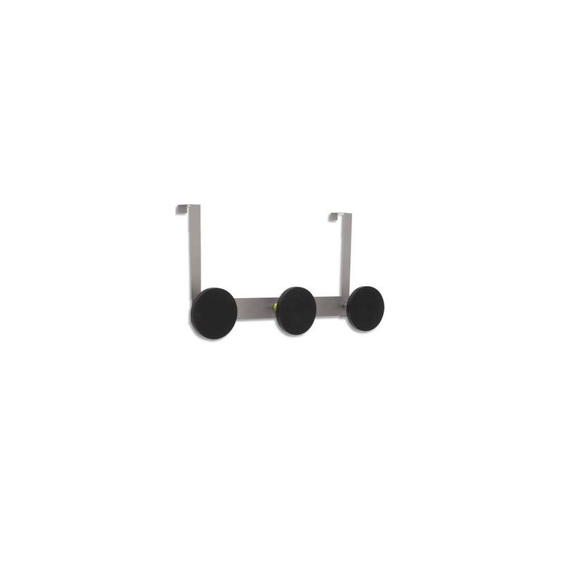 ALBA Triple patères D9 cm PMS3P avec crochets de porte maxi 20Kg métal - L43,5 x H24 x P11,5 cm gris