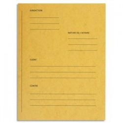 EXACOMPTA Paquet de 25 dossiers de plaidoirie pré-imprimés, en carte 265g. Coloris jaune.
