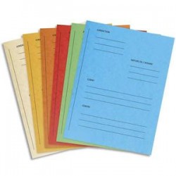 EXACOMPTA Paquet de 25 dossiers de plaidoirie pré-imprimés, en carte 265g. Coloris assortis.