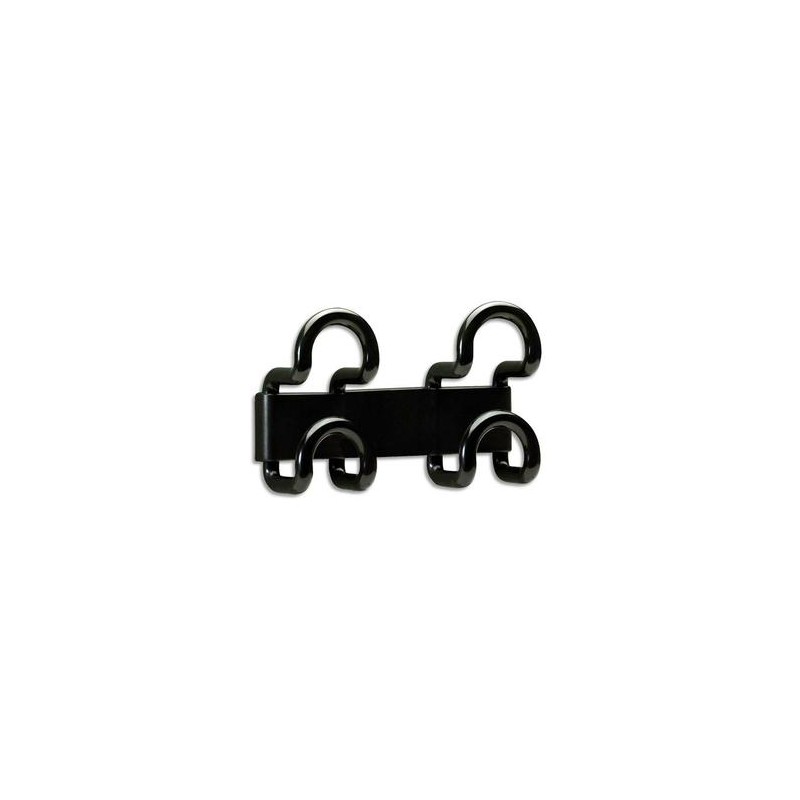 UNILUX Bloc de 2 patères doubles noir 23x14,6 cm