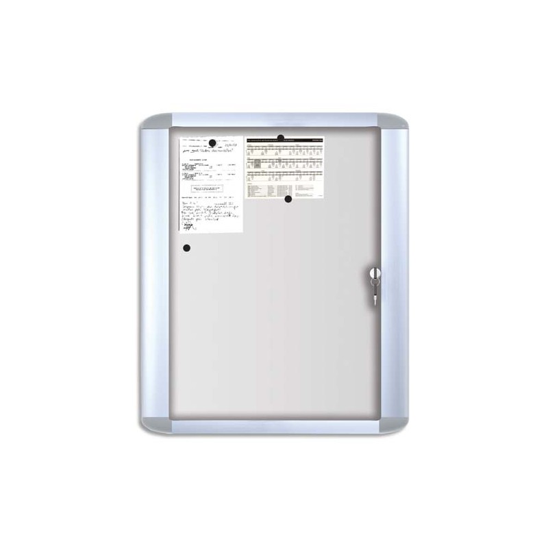 BI-OFFICE Vitrine d'intérieur Mastervision porte verre trempé fond laqué blanc 6 feuilles A4 BI-OFFICE Vitrine d'intérieur Mastervision porte verre trempé fond laqué blanc 6 feuilles A4