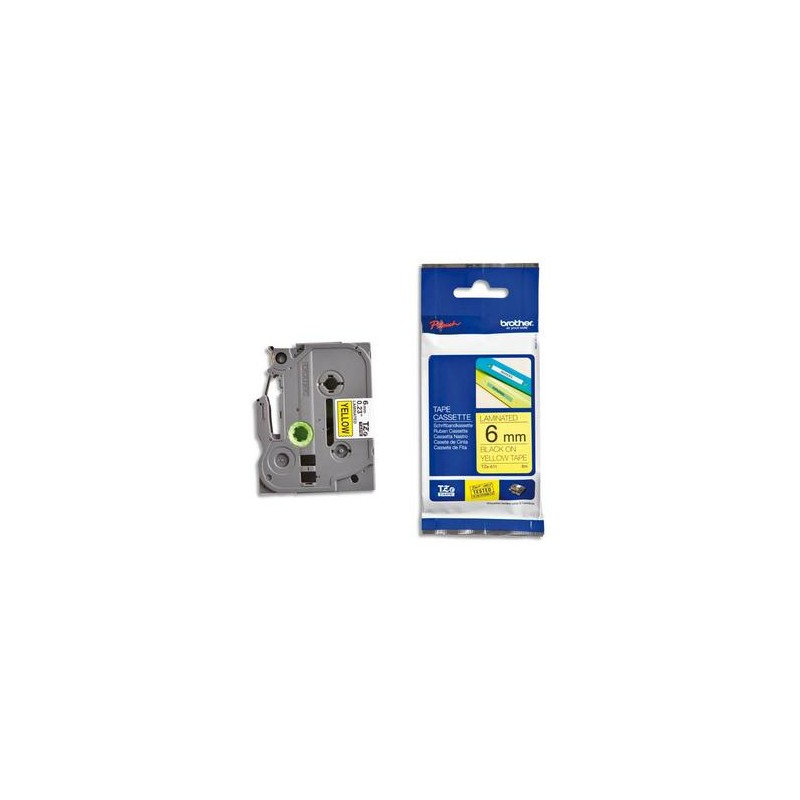 BROTHER Ruban pour PTOUCH laminé noir/jaune 6mmx8m TZE611 BROTHER Ruban pour PTOUCH laminé noir/jaune 6mmx8m TZE611