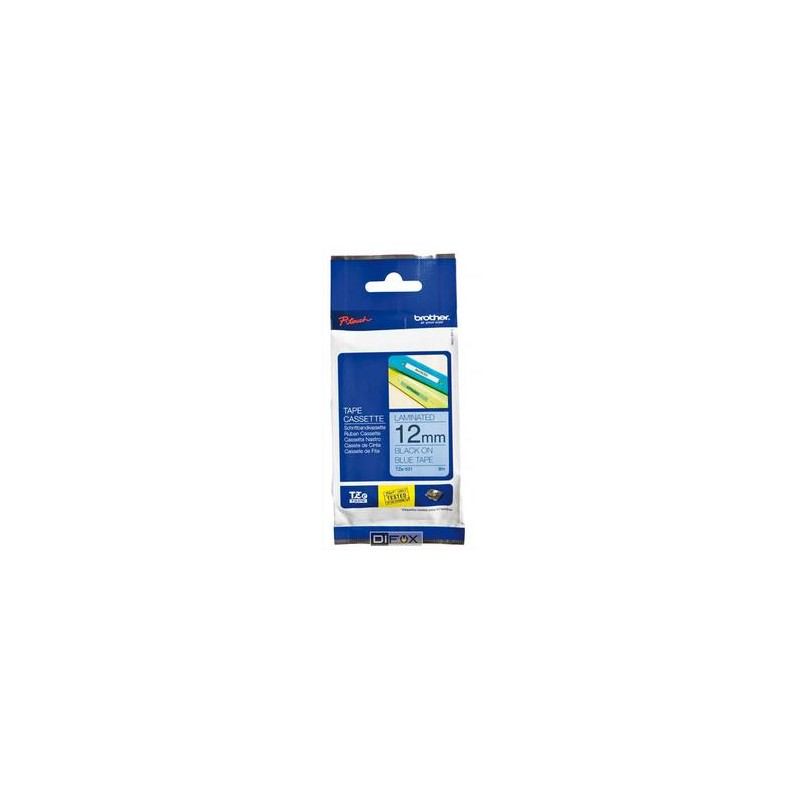 BROTHER Ruban pour PTOUCH laminé noir/bleu 12mmx8m TZE531 BROTHER Ruban pour PTOUCH laminé noir/bleu 12mmx8m TZE531