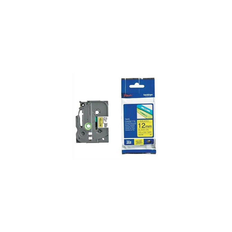 BROTHER Ruban pour PTOUCH laminé noir/jaune 12mmx8m TZE631