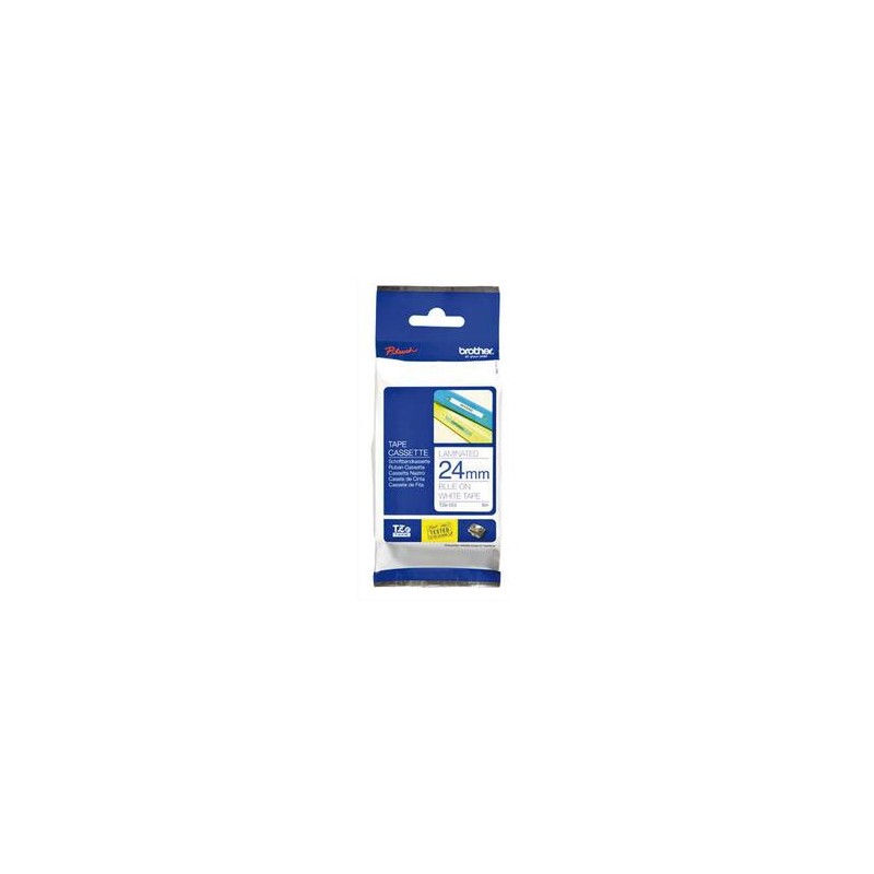 BROTHER Ruban pour PTOUCH laminé bleu/blanc 24mmx8m TZE253 BROTHER Ruban pour PTOUCH laminé bleu/blanc 24mmx8m TZE253