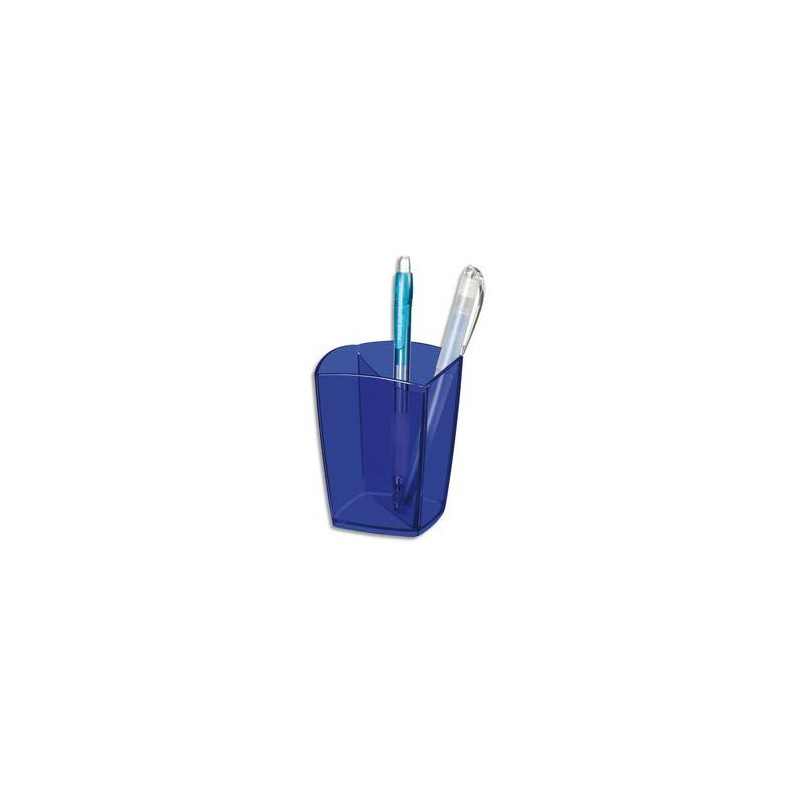 CEP Pot à crayons Happy bleu électrique transparent, 2 compartiments. Diamètre 7,4 cm, H9,5 cm CEP Pot à crayons Happy bleu électrique transparent, 2 compartiments. Diamètre 7,4 cm, H9,5 cm