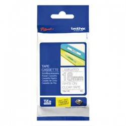 BROTHER Ruban pour PTOUCH laminé blanc/transparents 18mx8m TZE145