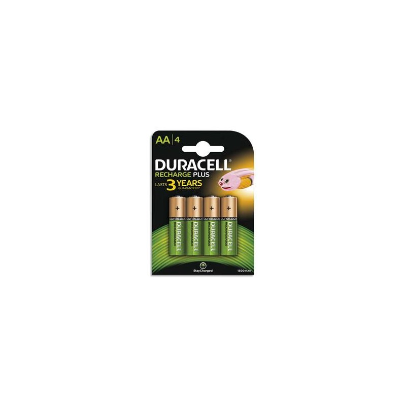 DURACELL Blister de 4 accus rechargeables 1,2V AA HR6 1300mAh 05000394044982 DURACELL Blister de 4 accus rechargeables 1,2V AA HR6 1300mAh 05000394044982
