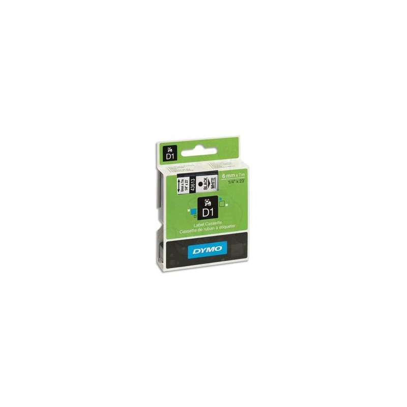 DYMO Ruban D1 noir/BLANC 6MMX7M pour 1000/1000+/2000/3500/4500/5000/5501 S0720780 DYMO Ruban D1 noir/BLANC 6MMX7M pour 1000/1000+/2000/3500/4500/5000/5501 S0720780