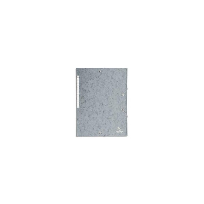 EXACOMPTA Chemise 3 rabats et élastique monobloc , carte lustrée 5/10e gris, élastique fixé devant EXACOMPTA Chemise 3 rabats et élastique monobloc , carte lustrée 5/10e gris, élastique fixé devant