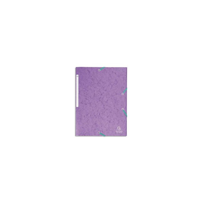 EXACOMPTA Chemise 3 rabats et élastique monobloc , carte lustrée 5/10e mauve, élastique fixé devant EXACOMPTA Chemise 3 rabats et élastique monobloc , carte lustrée 5/10e mauve, élastique fixé devant