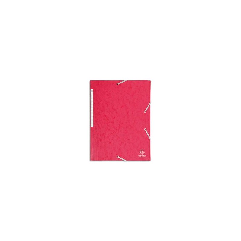 EXACOMPTA Chemise 3 rabats et élastique monobloc , carte lustrée 5/10e rouge, élastique fixé devant EXACOMPTA Chemise 3 rabats et élastique monobloc , carte lustrée 5/10e rouge, élastique fixé devant