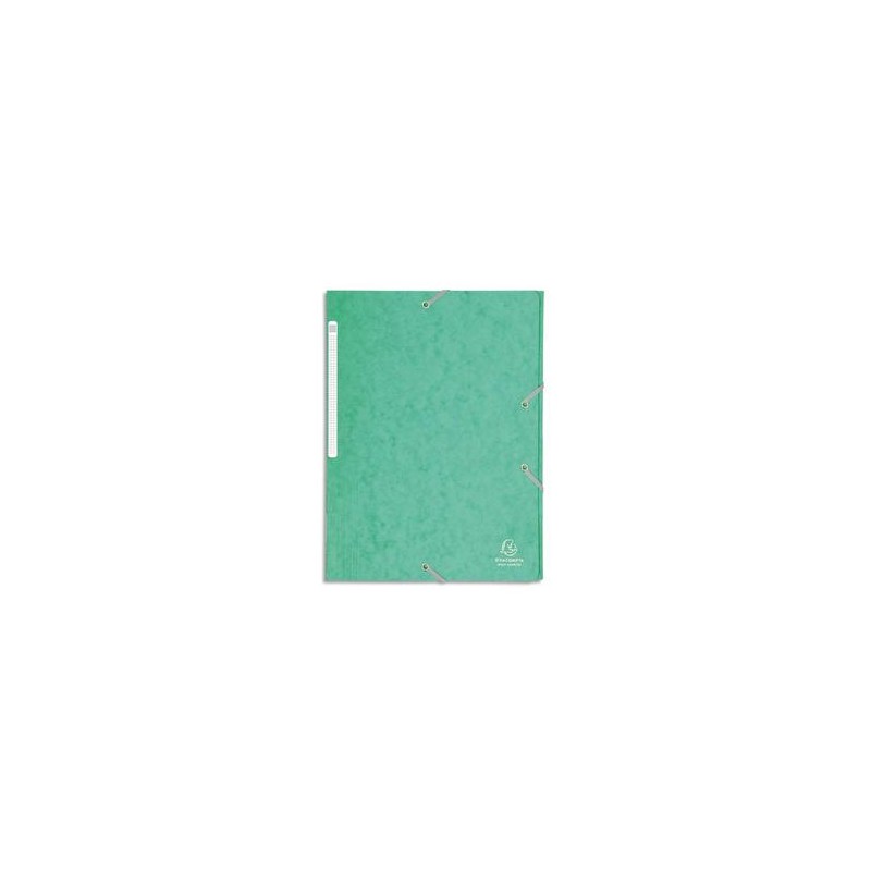 EXACOMPTA Chemise 3 rabats et élastique monobloc , carte lustrée 5/10e vert clair, élastique fixé devant EXACOMPTA Chemise 3 rabats et élastique monobloc , carte lustrée 5/10e vert clair, élastique fixé devant