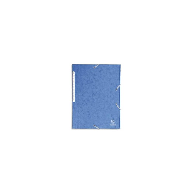 EXACOMPTA Chemise 3 rabats et élastique monobloc , carte lustrée 5/10e bleu, élastique fixé devant EXACOMPTA Chemise 3 rabats et élastique monobloc , carte lustrée 5/10e bleu, élastique fixé devant