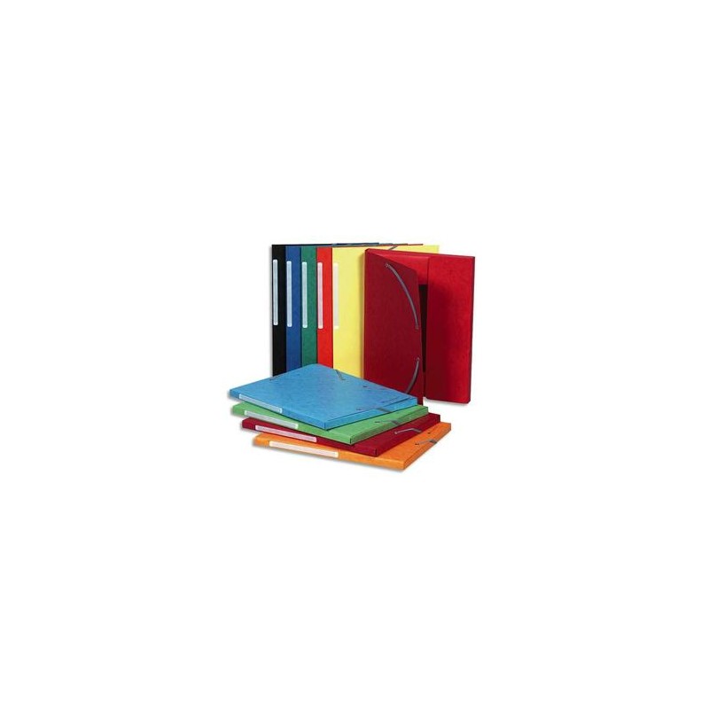 EXACOMPTA Chemise 3 rabats et élastique monobloc , carte lustrée 5/10e assortis, élastique fixé devant EXACOMPTA Chemise 3 rabats et élastique monobloc , carte lustrée 5/10e assortis, élastique fixé devant