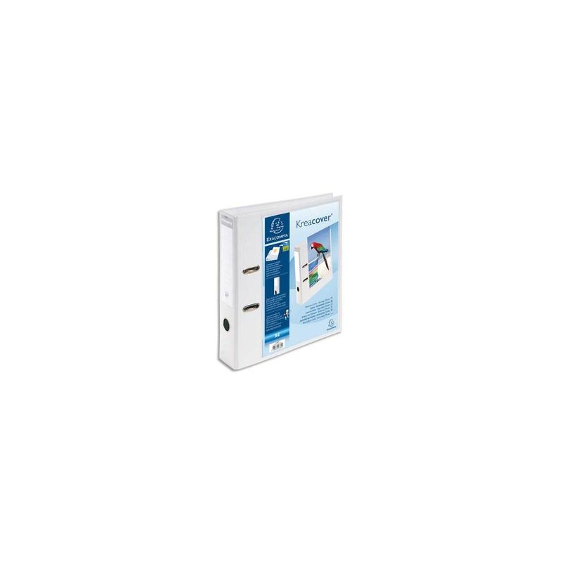 EXACOMPTA Classeur à levier personnalisable 1 face KREACOVER en pvc opaque dos 70mm avec étiquette, blanc EXACOMPTA Classeur à levier personnalisable 1 face KREACOVER en pvc opaque dos 70mm avec étiquette, blanc