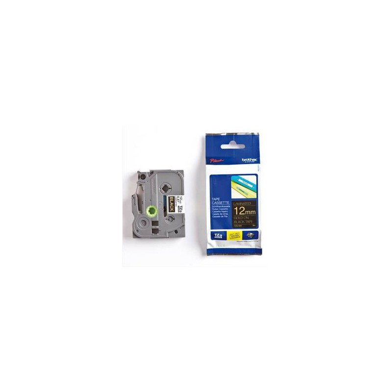 BROTHER Ruban pour PTOUCH laminé or/noir 12mmx8m TZE334 BROTHER Ruban pour PTOUCH laminé or/noir 12mmx8m TZE334