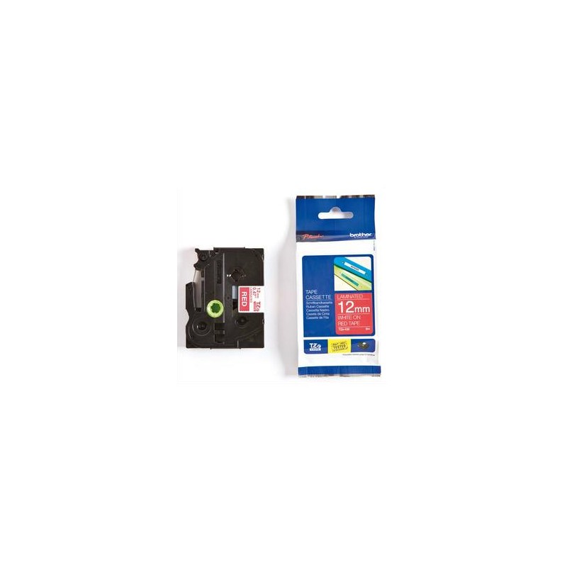 BROTHER Ruban pour PTOUCH laminé blanc/rouge brillant 12mmx8m TZE435 BROTHER Ruban pour PTOUCH laminé blanc/rouge brillant 12mmx8m TZE435