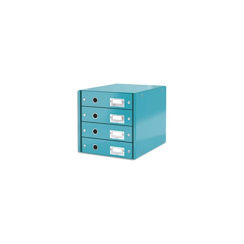 LEITZ Module de classement 4 tiroirs WOW en carton recouvert de polypropylène. Coloris menthe. LEITZ Module de classement 4 tiroirs WOW en carton recouvert de polypropylène. Coloris menthe.
