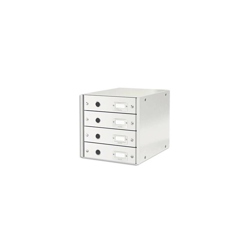 LEITZ Module de classement 4 tiroirs WOW en carton recouvert de polypropylène. Coloris blanc. LEITZ Module de classement 4 tiroirs WOW en carton recouvert de polypropylène. Coloris blanc.