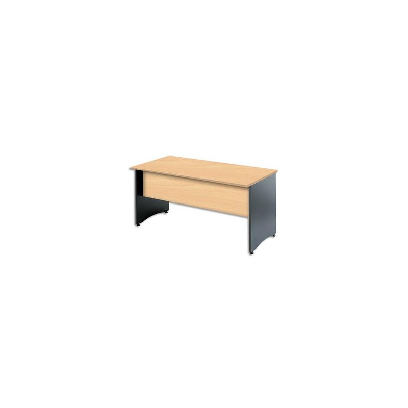 MT INTERNATIONAL Bureau droit Syracuse pied panneau 1600x800x740 Hêtre