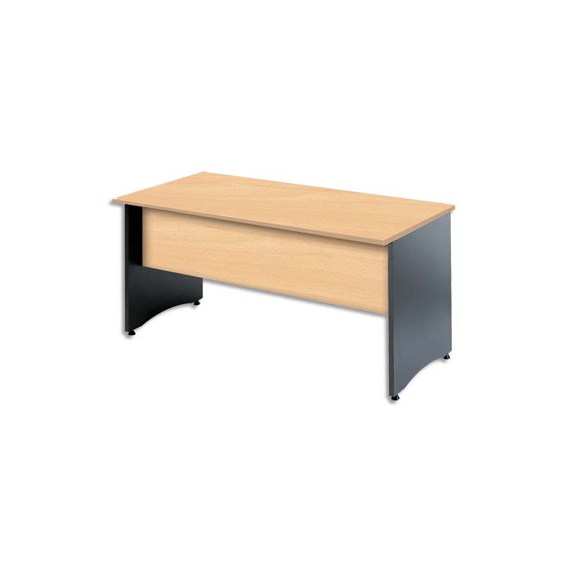 MT INTERNATIONAL Bureau droit Syracuse pied panneau 800x800x740 Hêtre
