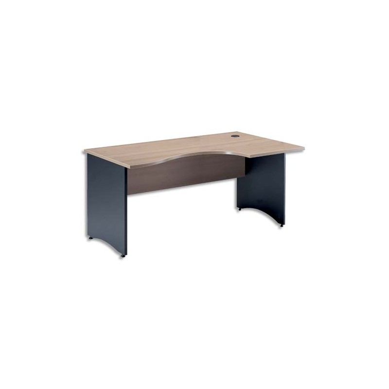 MT INTERNATIONAL Bureau compact Syracuse pied panneau retour droit Hêtre