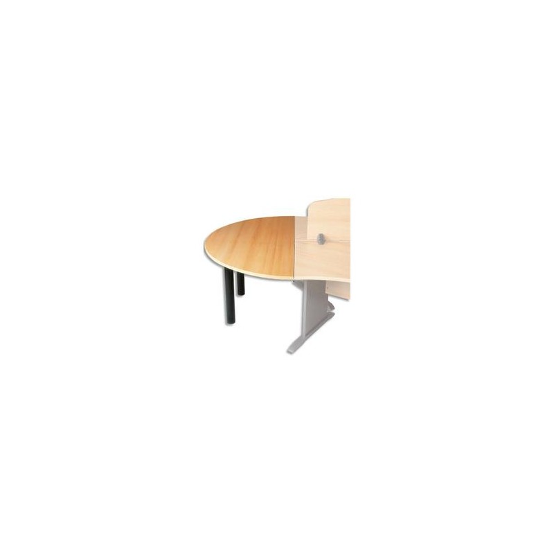 MT INTERNATIONAL Rallonge demi-rond piètement 2 colonnes hêtre anthracite - Dim : L160x H74x P80 cm