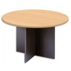 MT INTERNATIONAL Table ronde de réunion diam.126cm piètements panneaux en croix