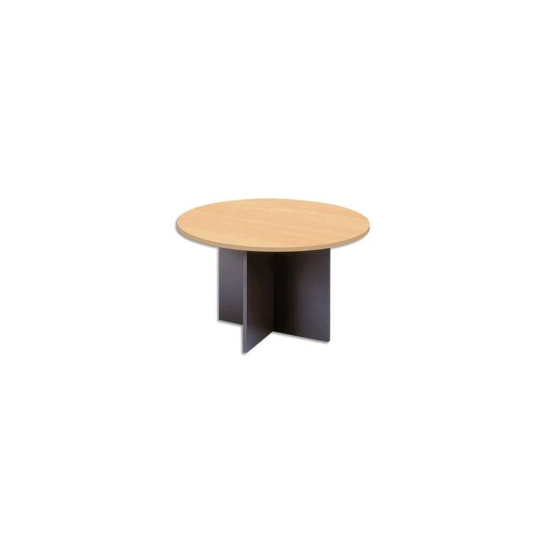 MT INTERNATIONAL Table ronde de réunion diam.126cm piètements panneaux en croix
