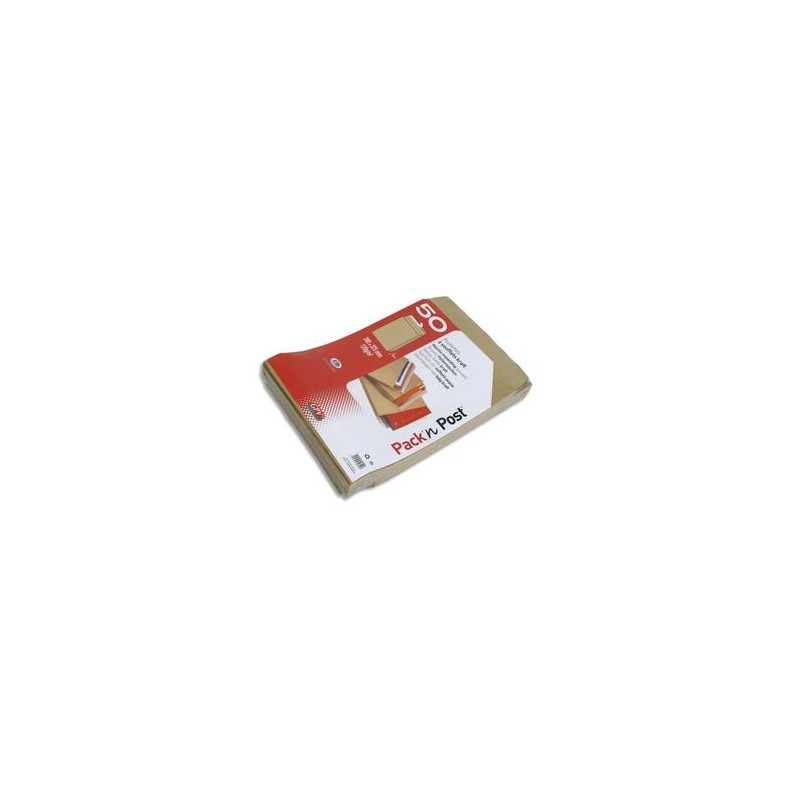 GPV Paquet de 50 pochettes kraft à soufflet, format 26, 275x365mm - 120g GPV Paquet de 50 pochettes kraft à soufflet, format 26, 275x365mm - 120g