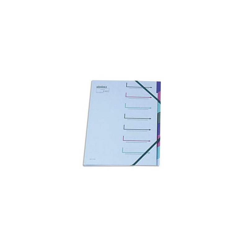 EXTENDOS Trieur 7 compartiments bleu, en carte forte avec élastique de fermeture EXTENDOS Trieur 7 compartiments bleu, en carte forte avec élastique de fermeture