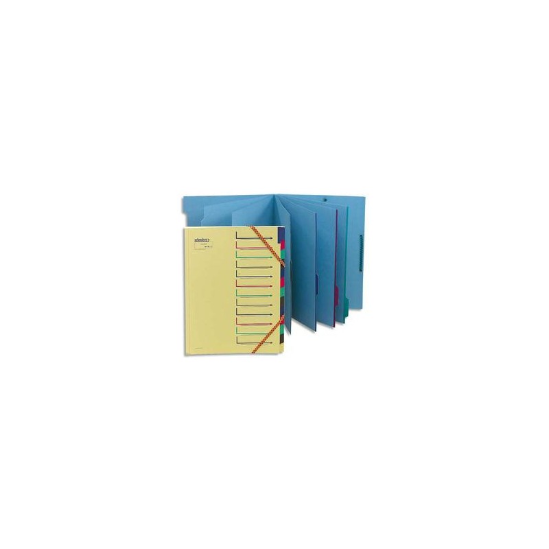 EXTENDOS Trieur 7 compartiments canari, en carte forte avec élastique de fermeture EXTENDOS Trieur 7 compartiments canari, en carte forte avec élastique de fermeture
