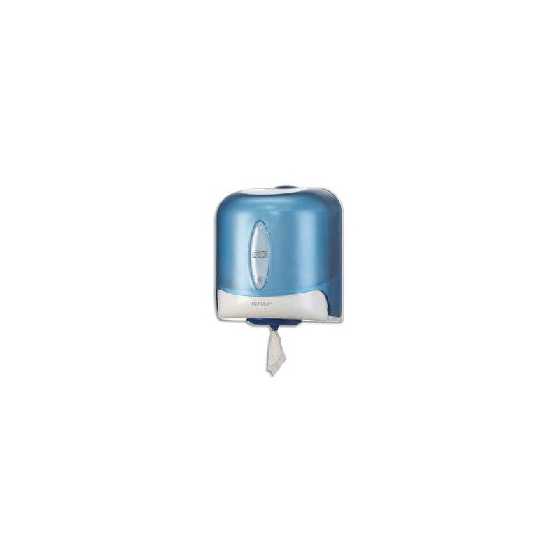TORK Distributeur Maxi Reflex à dévidage central feuille à feuille L25x H30x P25 cm transparent fumé bleu TORK Distributeur Maxi Reflex à dévidage central feuille à feuille L25x H30x P25 cm transparent fumé bleu