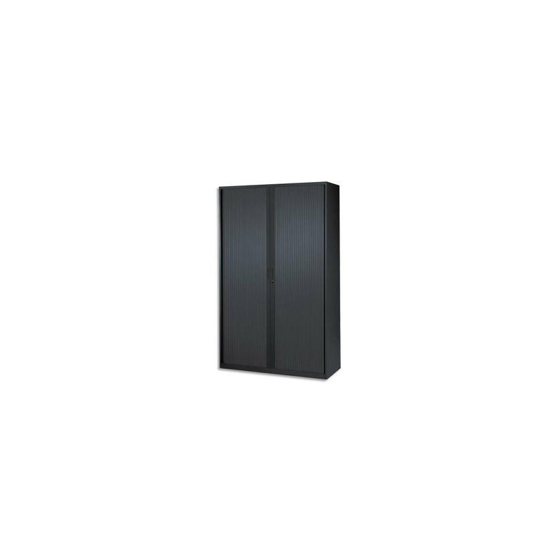 MT INTERNATIONAL Armoire haute monobloc éco Corps et Rideau noir - Dimensions : L120 x H198 x P43 cm
