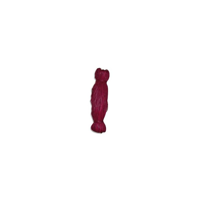 PW INTERNATIONAL Bobine de 50g de raphia végétal coloris Rouge, longueur non standardisée de 1 à 1,20m