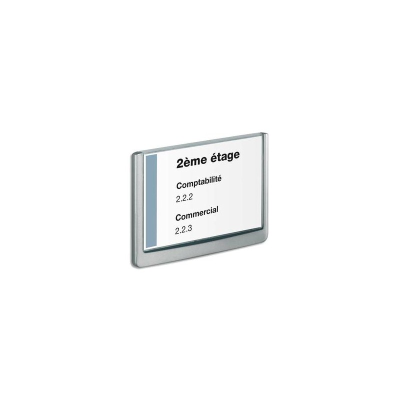 DURABLE Plaque de porte CLICKSIGN Gris en ABS - Fiche Bristol fournie, L 21 x H 14,85 cm DURABLE Plaque de porte CLICKSIGN Gris en ABS - Fiche Bristol fournie, L 21 x H 14,85 cm
