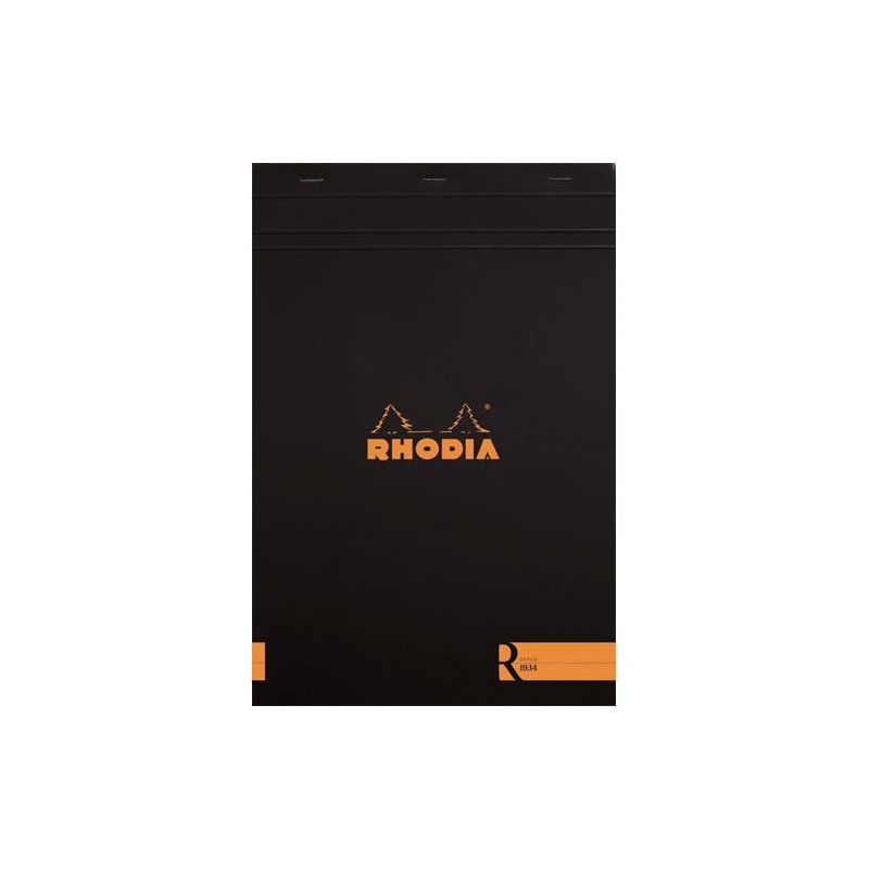 RHODIA Bloc "coloR" agrafé en-tête 21x29,7 (n°18) 140 pages lignées. Couverture rembordée noire RHODIA Bloc "coloR" agrafé en-tête 21x29,7 (n°18) 140 pages lignées. Couverture rembordée noire