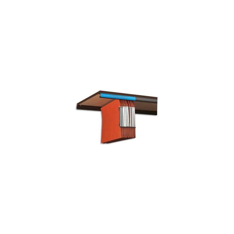 OBLIQUE AZ Jeu de 2 rails plastique noir pour dossiers suspendus