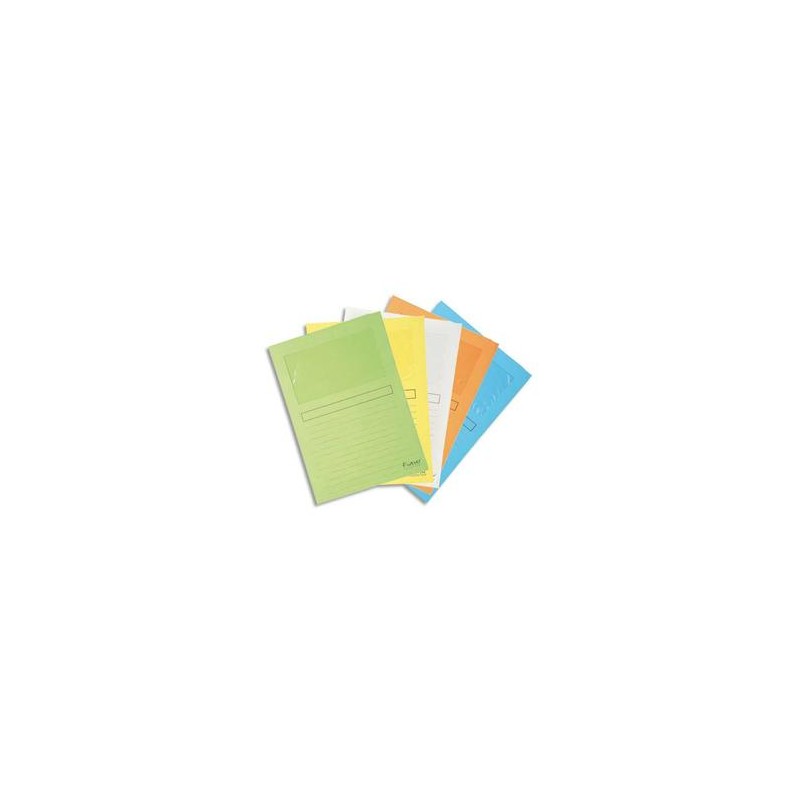 EXACOMPTA Paquet de 25 pochettes coins en carte 120g avec fenêtre, assortis pastel EXACOMPTA Paquet de 25 pochettes coins en carte 120g avec fenêtre, assortis pastel
