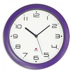 ALBA Horloge murale Hormur/Hornew silencieuse prune - pile AA non fournie - Diam 30cm