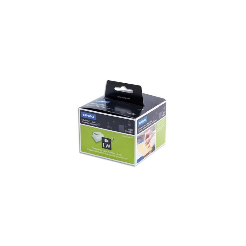 DYMO Rouleau 260 étiquettes adresses transparent adhésif permanent 36 x 89 mm S0722410 DYMO Rouleau 260 étiquettes adresses transparent adhésif permanent 36 x 89 mm S0722410