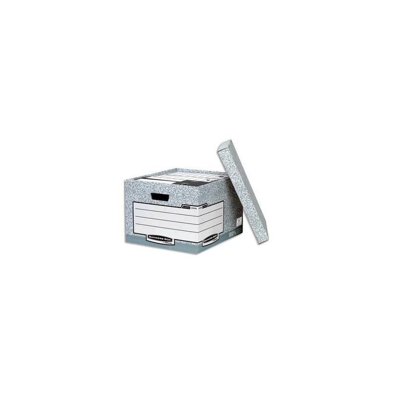 BANKERS BOX Caisse standard L33,3xh28,5xp39cm, montage automatique, carton recyclé gris/blanc BANKERS BOX Caisse standard L33,3xh28,5xp39cm, montage automatique, carton recyclé gris/blanc