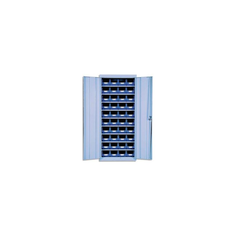VISO Armoire vide en métal pour rangement avec porte capacité 40 bacs à bec 4L VISO Armoire vide en métal pour rangement avec porte capacité 40 bacs à bec 4L